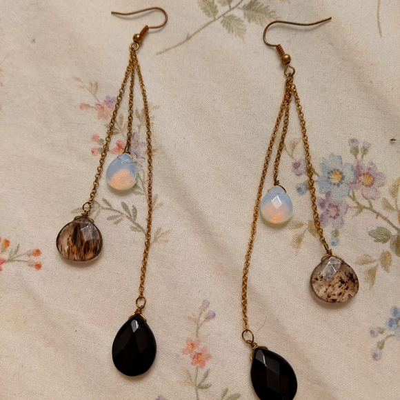 Vintage rain drop earrings - Picture 2 of 5